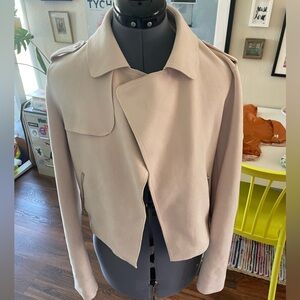 Anthropologie light pink cropped jacket size medium.